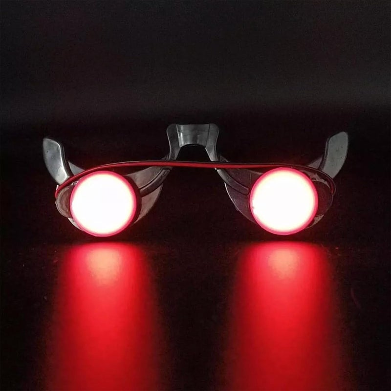 Holiberty Glowing Red Eyes Glasses Grim Reaper Cosplay Halloween Costume Accessory Light up Glasses Eyewear Rave Party Favors - Image 3